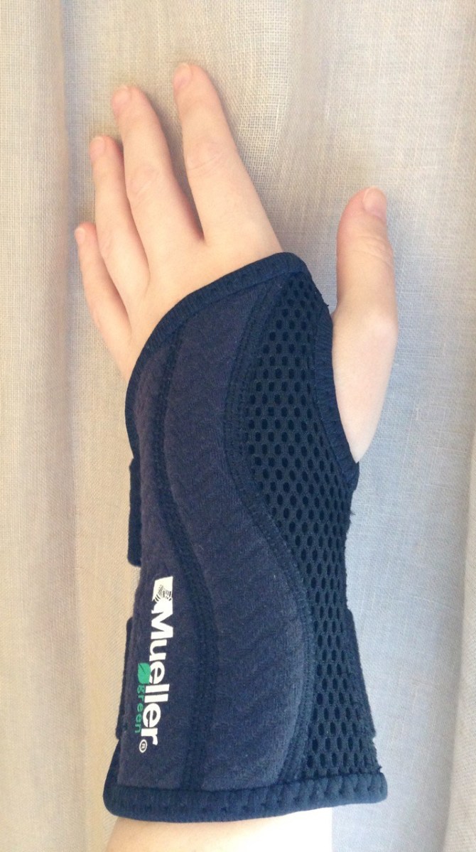 Wrist wearing supportive brace