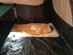 sleeping in tent - 1