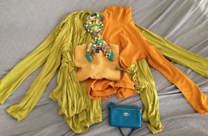 capsule wardrobe CA SF autumn - green wrap tops Twilly - 1