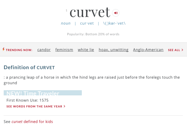 Definition of CURVET