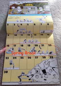 Calendar spring break - 1