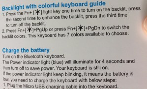 Travel bluetooth keyboard Arteck instructions - backlight battery