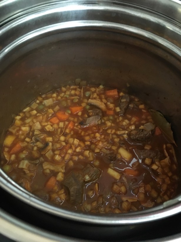 Thermal Cooker with stew-filled primary pot inserted