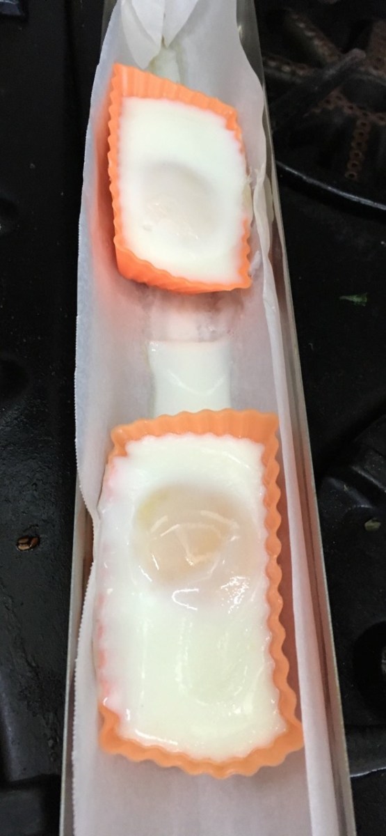 oven poached eggs in silicone cups in parchment lined goSun Sport tray