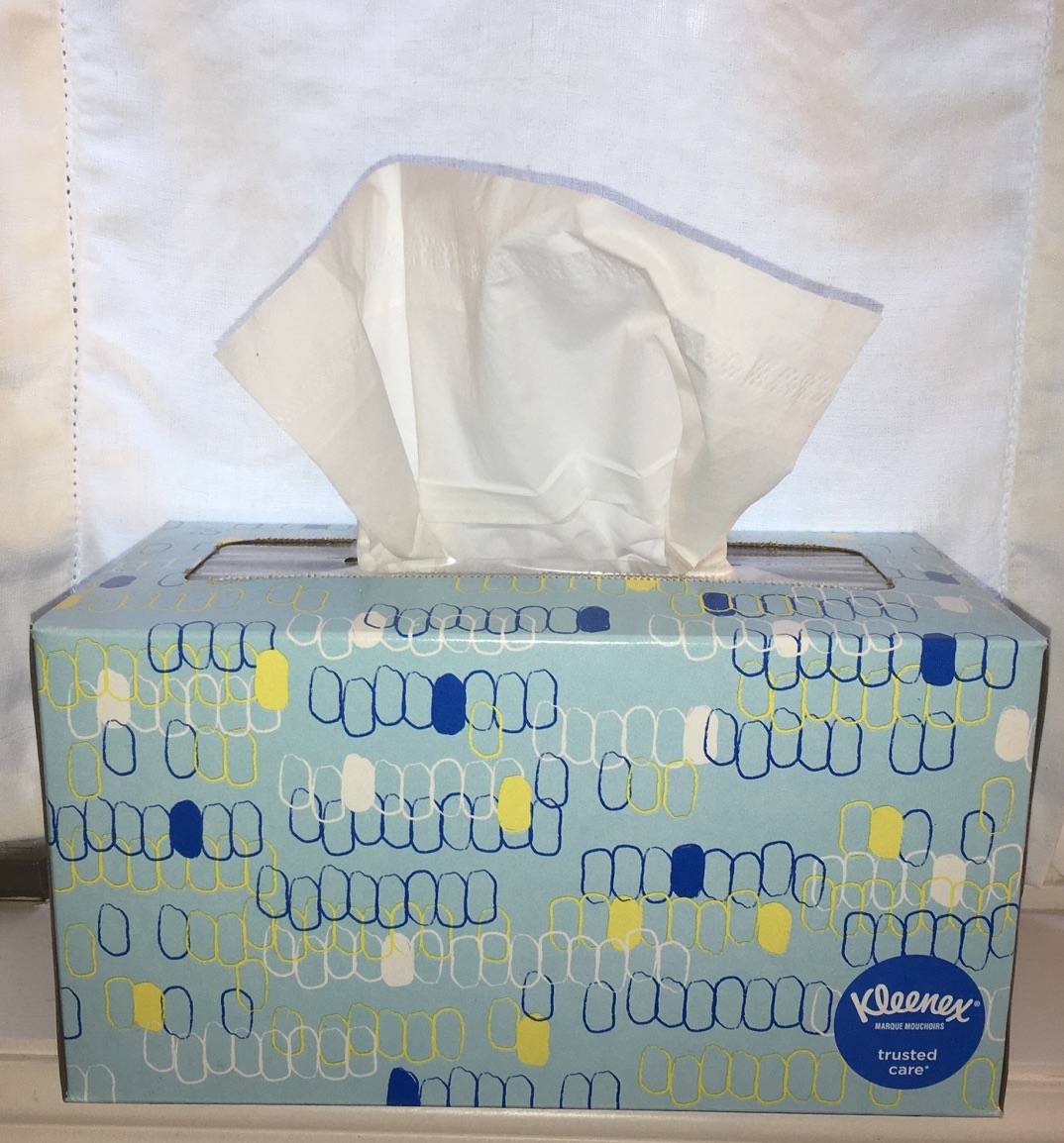 Large box of Kleenex disposable tissues