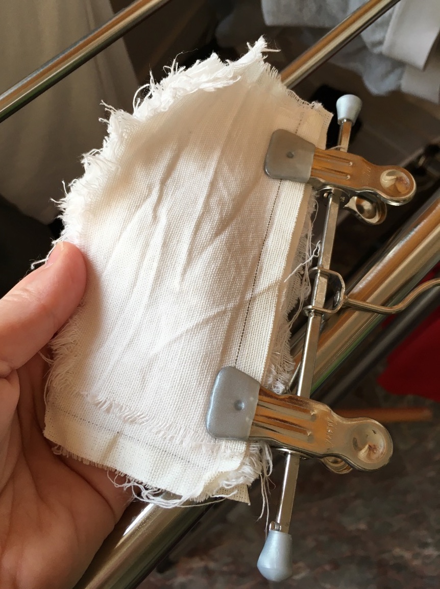 fraying homemade cotton/linen inserts to line cloth masks