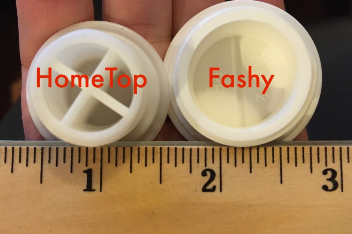HomeTop 2.25 L cap & larger diameter Fashy 2 L cap with ruler