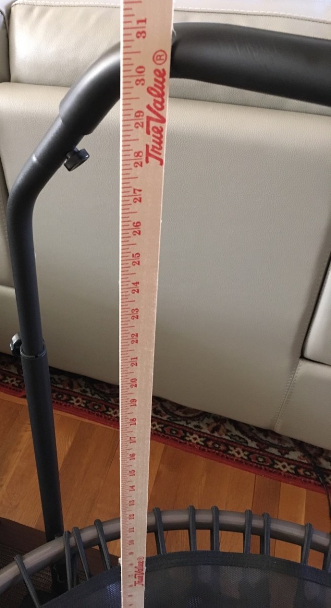 Adjustable handlebar accessory set to 30" high (above jumping surface)