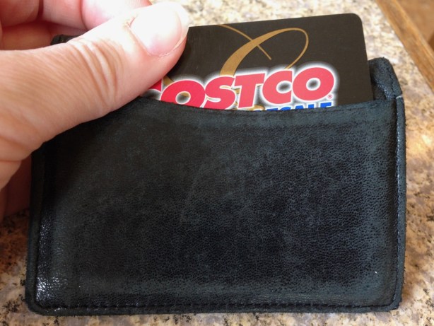 Costco Executive membership card in black leather wallet