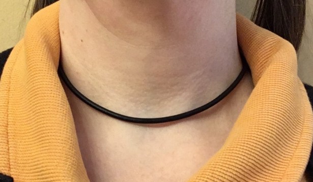 Bracelet Street 15" black leather 3mm necklace with magnetic clasp