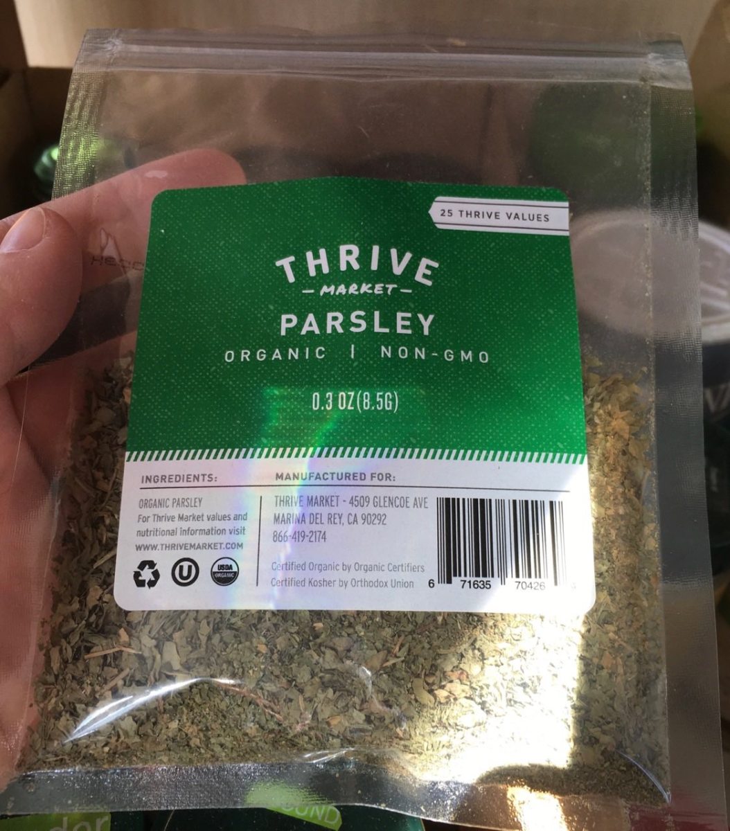 Thrive market Parsley in plastic pouch, 0.3 oz, organic, non-GMO