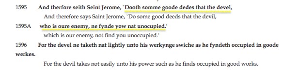 Popular origin of saying about idle hands and the devil