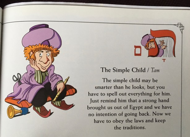 Page view from Haggadah describing The Simple Child