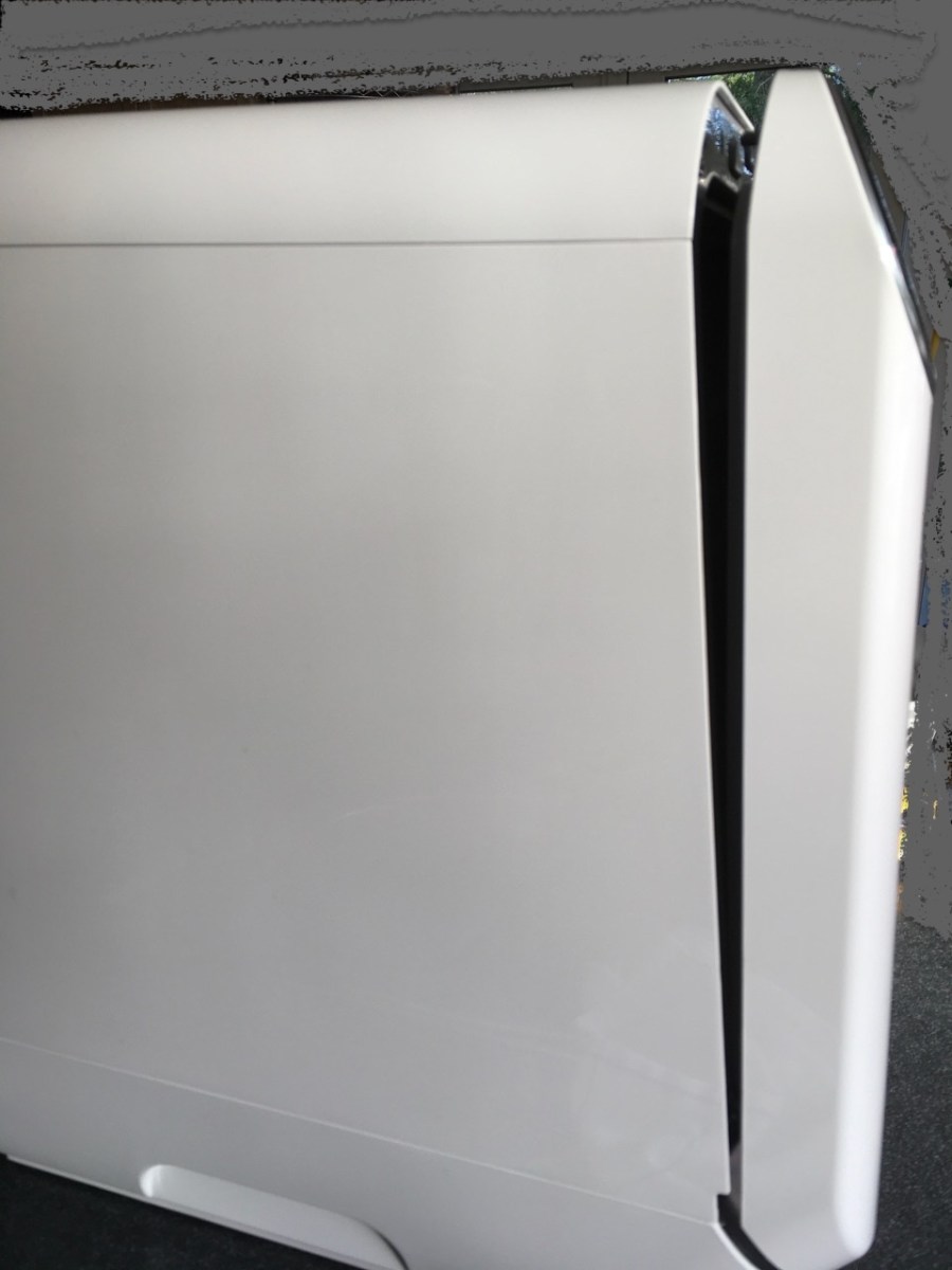 Appliance door slightly ajar due to automatic opening to improve drying