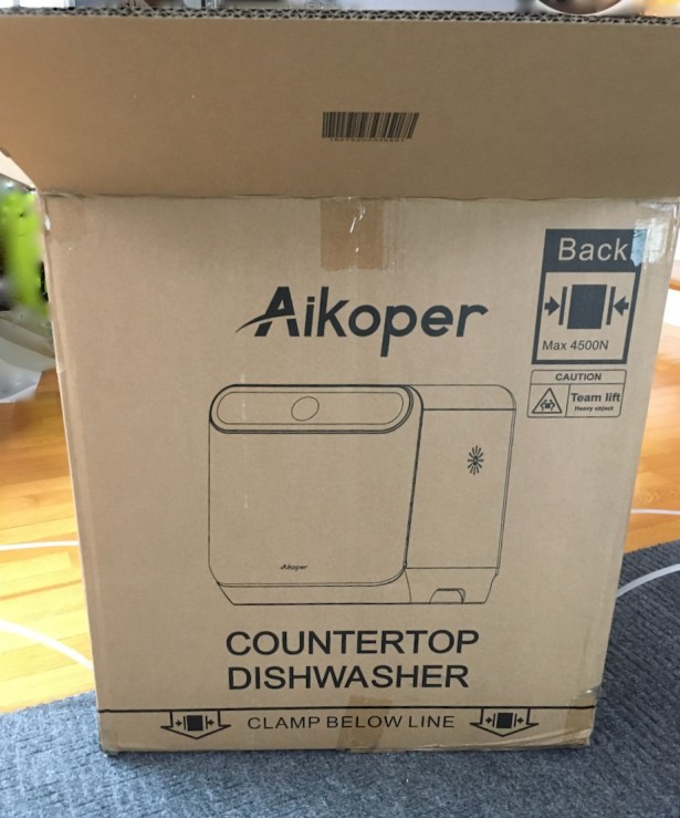 Carboard shipping box for compact dishwasher