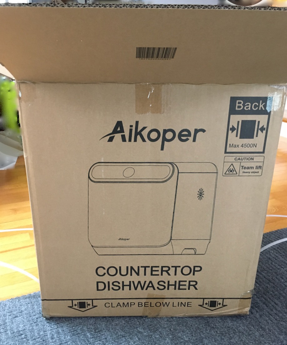 Carboard shipping box for compact dishwasher