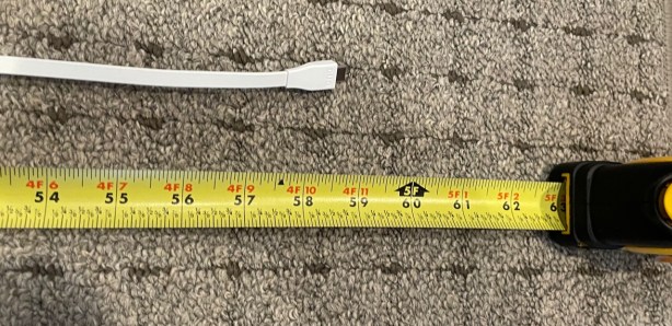 Measuring tape showing