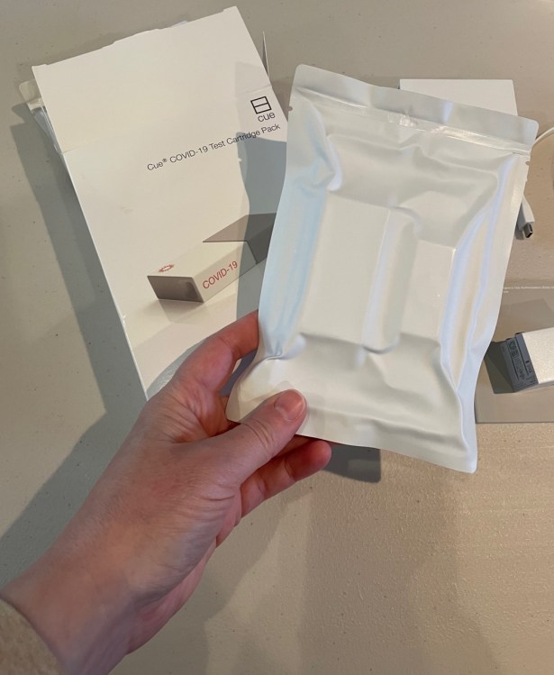 Cue carton of 3 COVID-19 test cartridges