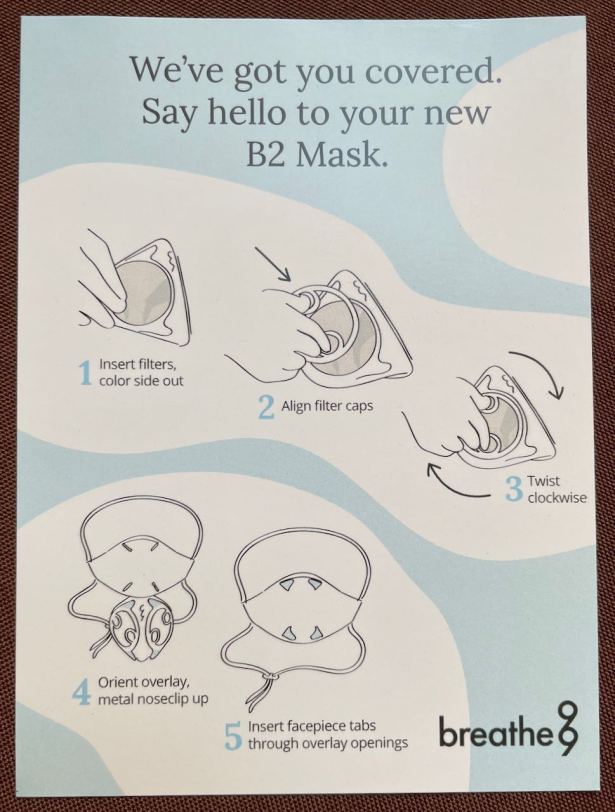 Breathe99 Quick Start instruction guide for B2 mask