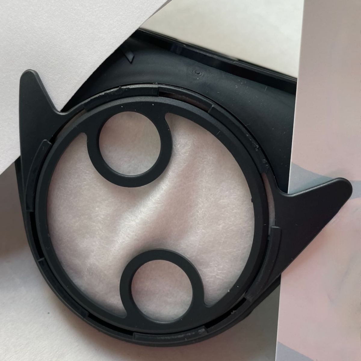 B2 Mask face piece with cards slotted behind tabs to show their locations