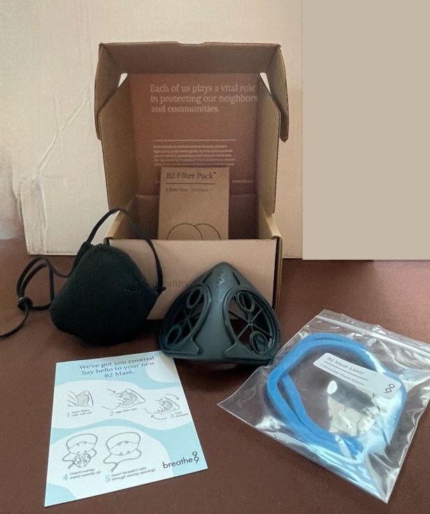 B2 Mask Starter Kit next to optional Mask Liner condensation sponge