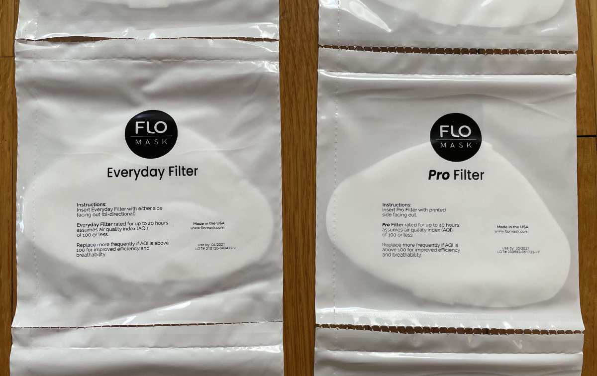 FLO packaged Everyday and Pro filters side by side