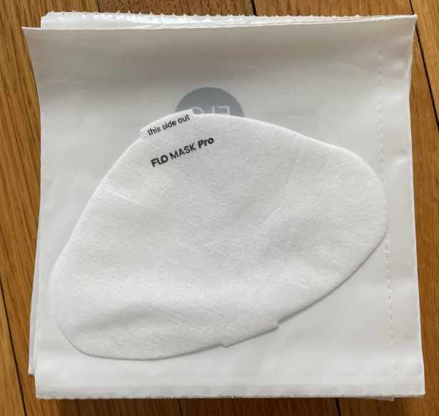 FLO Pro filter in packaging with "this side out" indication showing