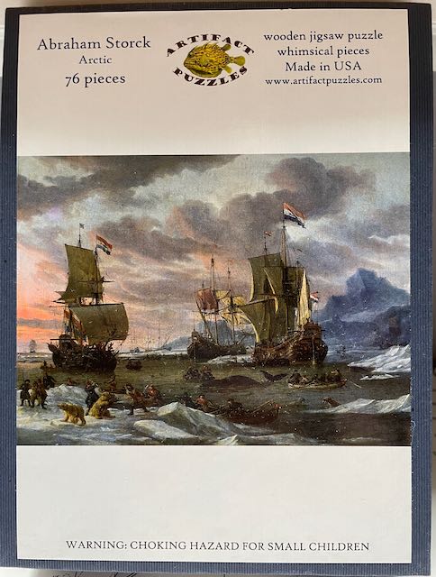 Abraham Storck whaling painting puzzle lid