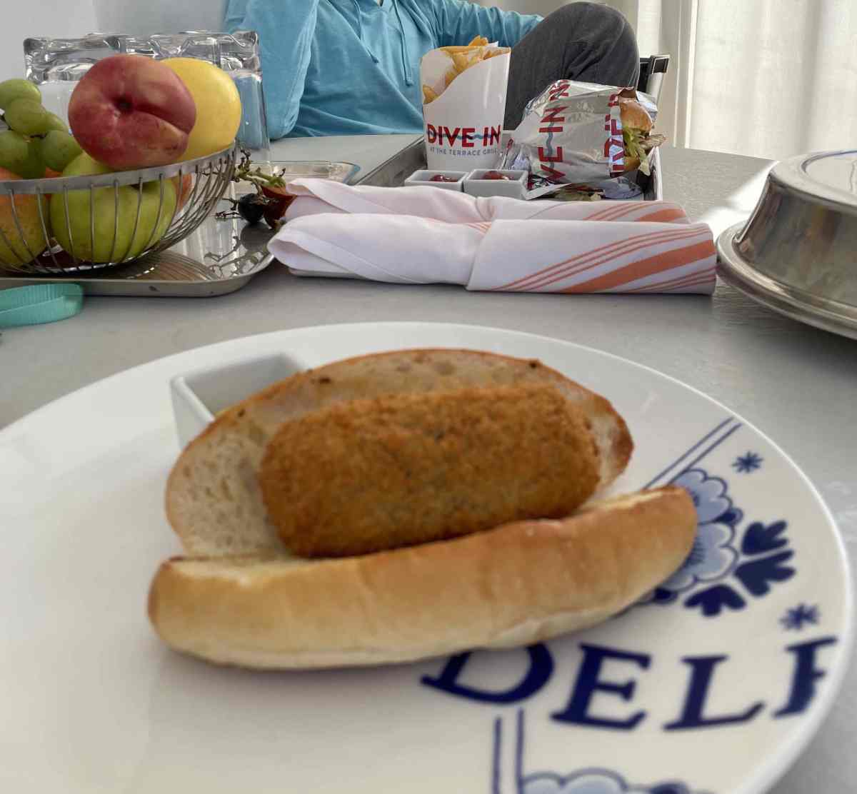 Sandwich from Dutch Cafe, burger from Dive In and Lido buffet food delivered to Cabana together