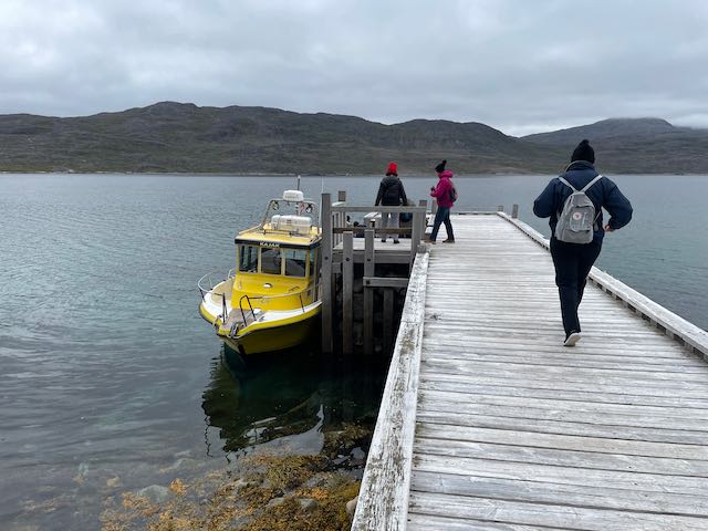Hvalsø destination dock with wooden steps and no hand rails